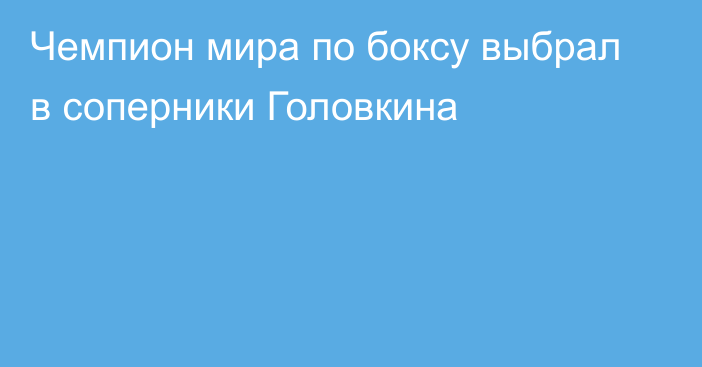 Чемпион мира по боксу выбрал в соперники Головкина