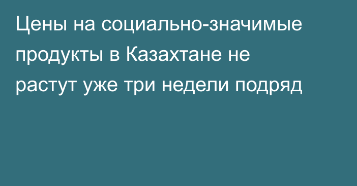 Цены на социально-значимые продукты в Казахтане не растут уже три недели подряд