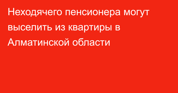 Неходячего пенсионера могут выселить из квартиры в Алматинской области