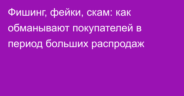 Фишинг, фейки, скам: как обманывают покупателей в период больших распродаж