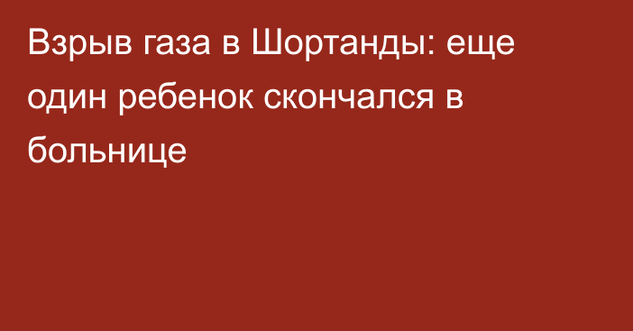 Взрыв газа в Шортанды: еще один ребенок скончался в больнице