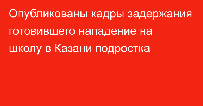 Опубликованы кадры задержания готовившего нападение на школу в Казани подростка