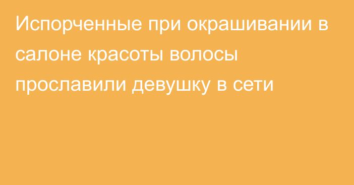 Испорченные при окрашивании в салоне красоты волосы прославили девушку в сети