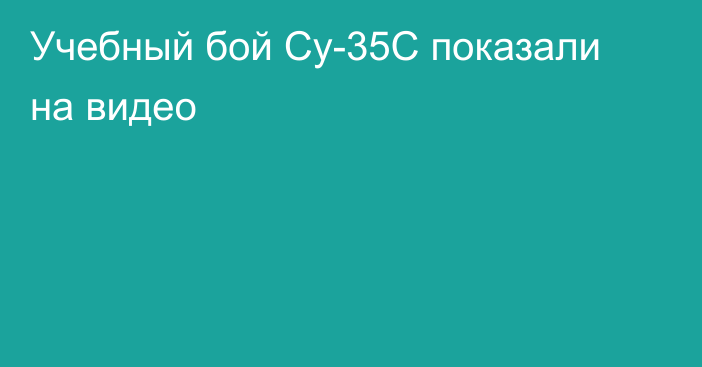 Учебный бой Су-35С показали на видео