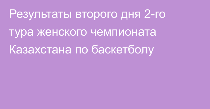 Результаты второго дня 2-го тура женского чемпионата Казахстана по баскетболу