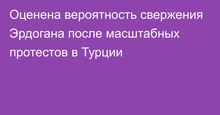 Оценена вероятность свержения Эрдогана после масштабных протестов в Турции