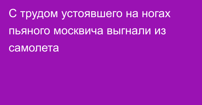 С трудом устоявшего на ногах пьяного москвича выгнали из самолета