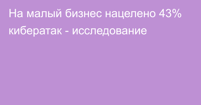 На малый бизнес нацелено 43% кибератак - исследование