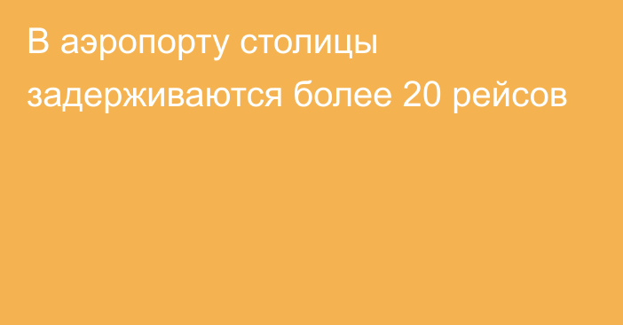 В аэропорту столицы задерживаются более 20 рейсов