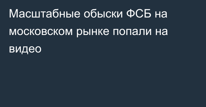 Масштабные обыски ФСБ на московском рынке попали на видео