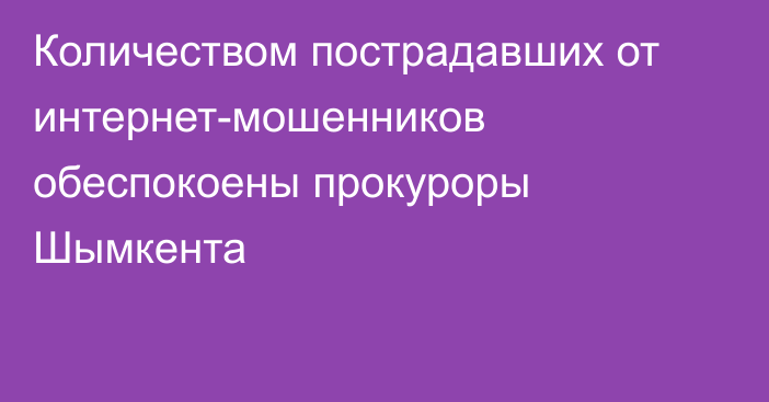 Количеством пострадавших от интернет-мошенников обеспокоены прокуроры Шымкента