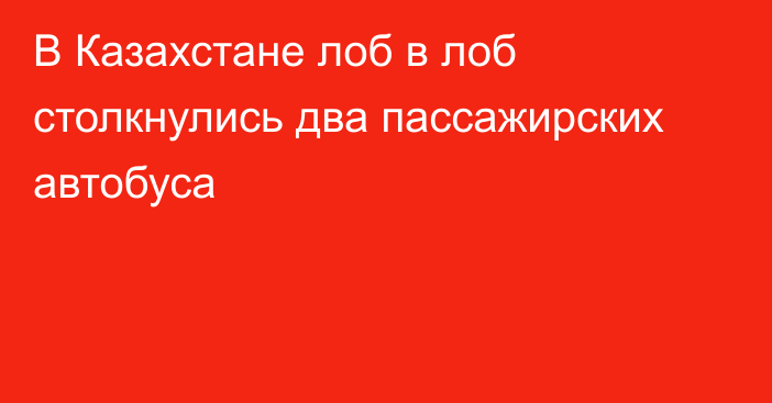 В Казахстане лоб в лоб столкнулись два пассажирских автобуса