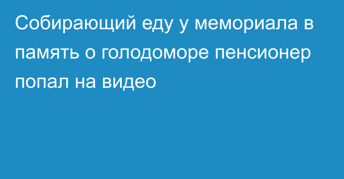 Собирающий еду у мемориала в память о голодоморе пенсионер попал на видео