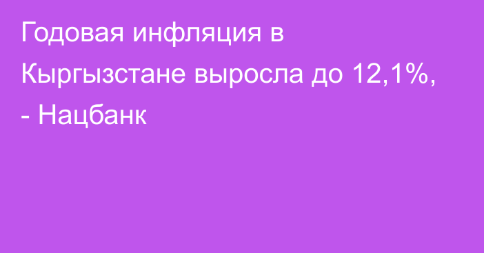 Годовая инфляция в Кыргызстане выросла до 12,1%, - Нацбанк