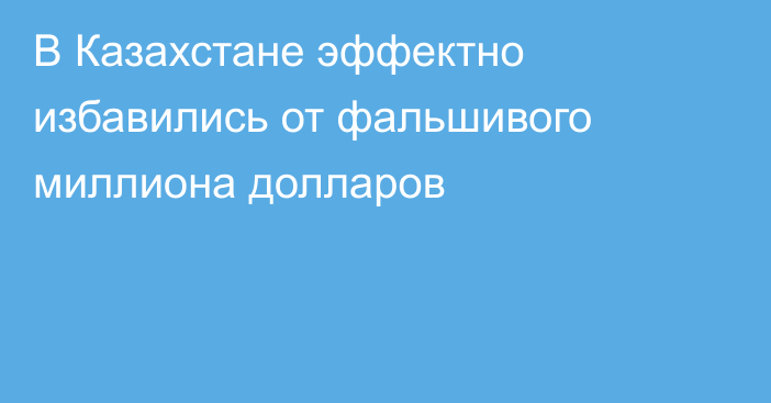 В Казахстане эффектно избавились от фальшивого миллиона долларов