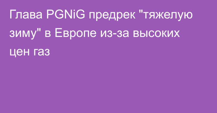 Глава PGNiG предрек 