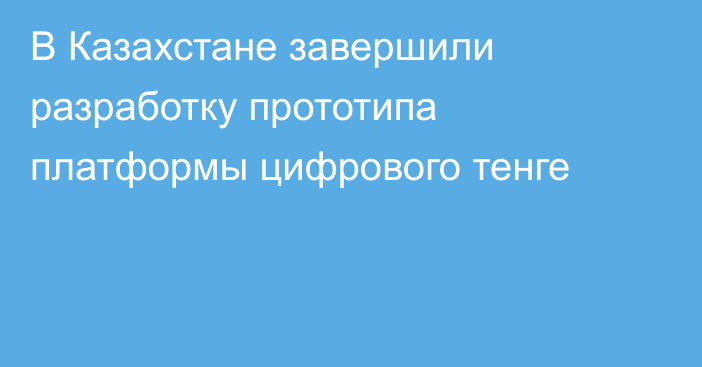 В Казахстане завершили разработку прототипа платформы цифрового тенге