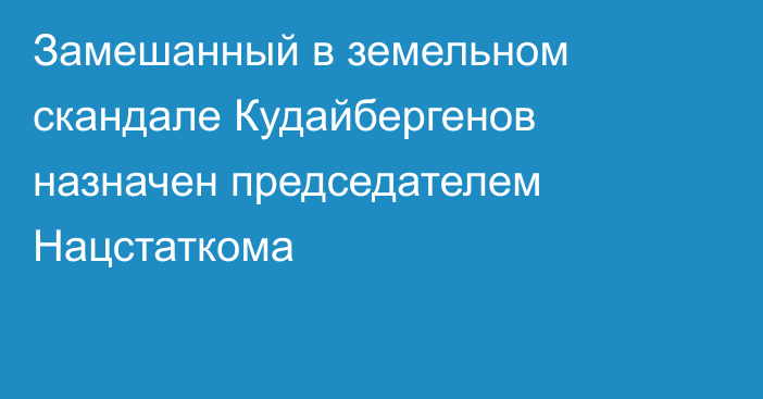 Замешанный в земельном скандале Кудайбергенов назначен председателем Нацстаткома