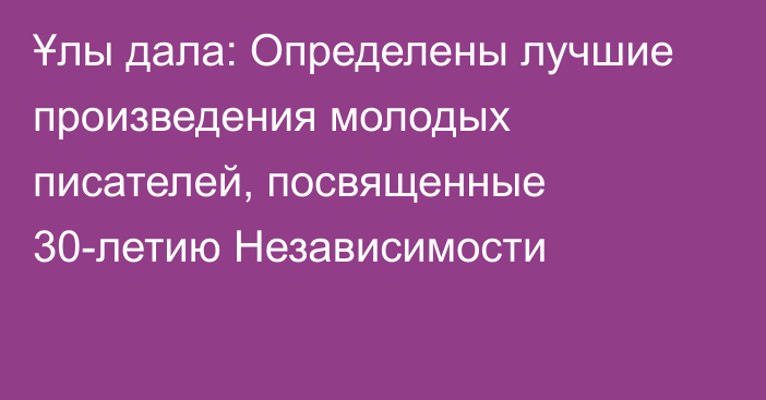 Ұлы дала: Определены лучшие произведения молодых писателей, посвященные 30-летию Независимости