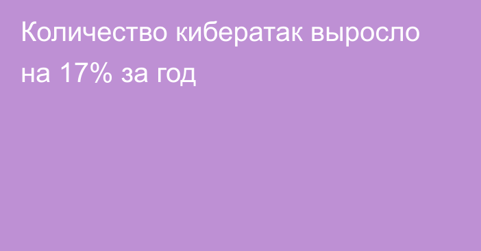 Количество кибератак выросло на 17% за год