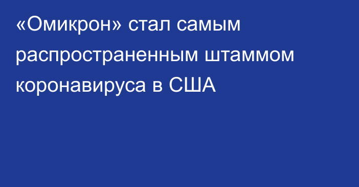 «Омикрон» стал самым распространенным штаммом коронавируса в США