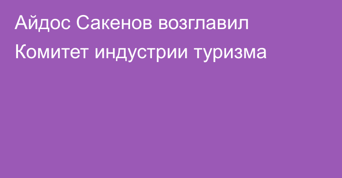 Айдос Сакенов возглавил Комитет индустрии туризма