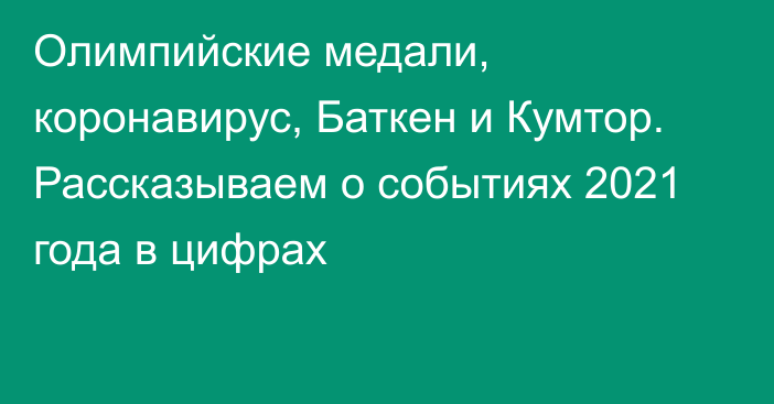 Олимпийские медали, коронавирус, Баткен и Кумтор. Рассказываем о событиях 2021 года в цифрах