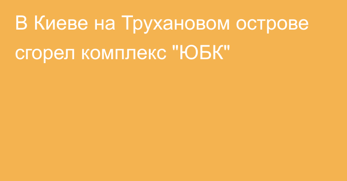 В Киеве на Трухановом острове сгорел комплекс 