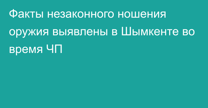 Факты незаконного ношения оружия выявлены в Шымкенте во время ЧП