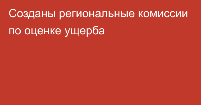 Созданы региональные комиссии по оценке ущерба