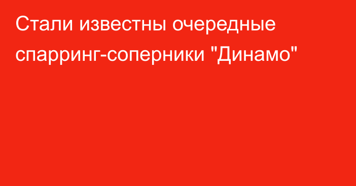 Стали известны очередные спарринг-соперники 