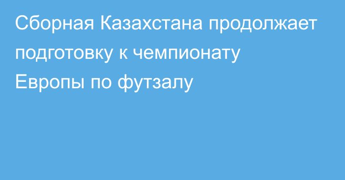 Сборная Казахстана продолжает подготовку к чемпионату Европы по футзалу