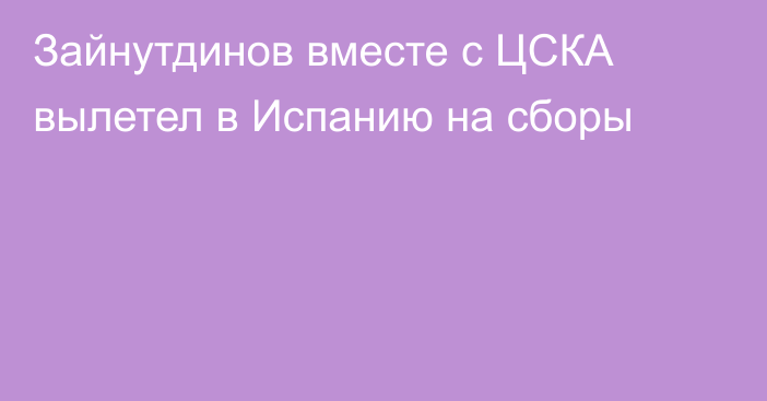 Зайнутдинов вместе с ЦСКА вылетел в Испанию на сборы