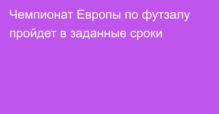 Чемпионат Европы по футзалу пройдет в заданные сроки