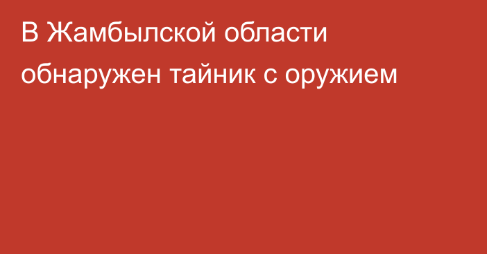 В Жамбылской области обнаружен тайник с оружием