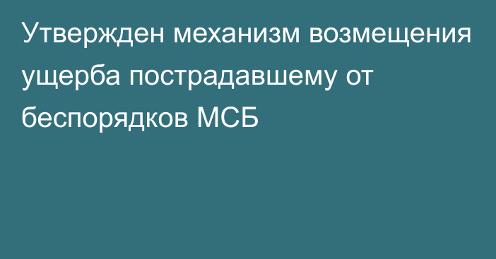 Утвержден механизм возмещения ущерба пострадавшему от беспорядков МСБ