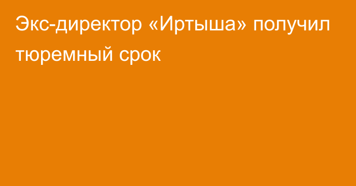 Экс-директор «Иртыша» получил тюремный срок