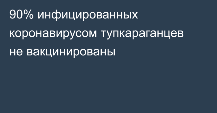 90% инфицированных коронавирусом тупкараганцев не вакцинированы