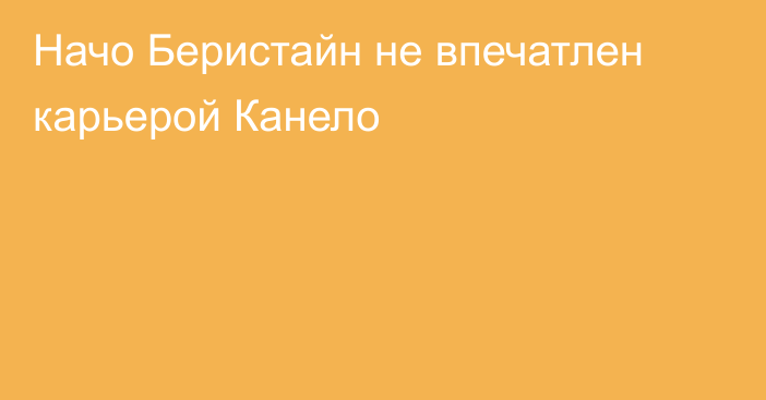 Начо Беристайн не впечатлен карьерой Канело