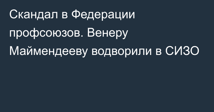 Скандал в Федерации профсоюзов. Венеру Маймендееву водворили в СИЗО