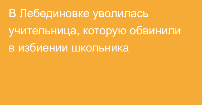 В Лебединовке уволилась учительница, которую обвинили в избиении школьника