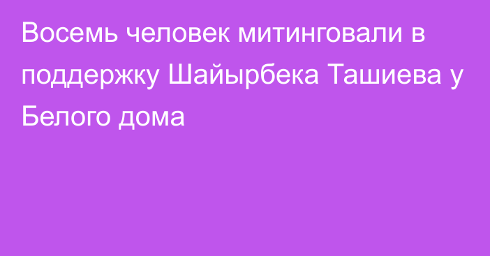 Восемь человек митинговали в поддержку Шайырбека Ташиева у Белого дома