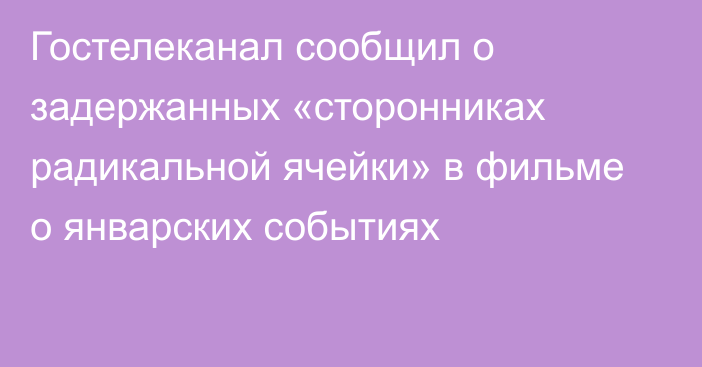 Гостелеканал сообщил о задержанных «сторонниках радикальной ячейки» в фильме о январских событиях 