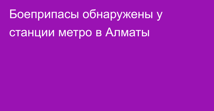 Боеприпасы обнаружены у станции метро в Алматы