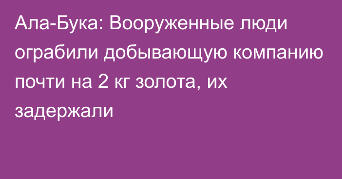 Ала-Бука: Вооруженные люди ограбили добывающую компанию почти на 2 кг золота, их задержали