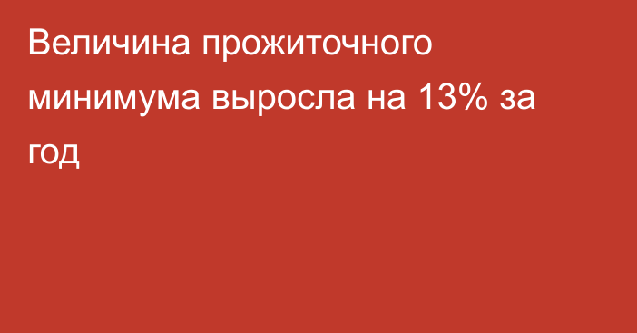 Величина прожиточного минимума выросла на 13% за год