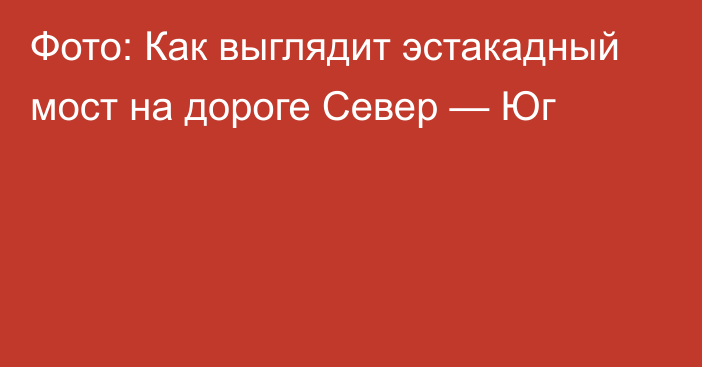 Фото: Как выглядит эстакадный мост на дороге Север — Юг