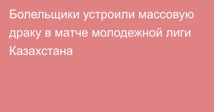 Болельщики устроили массовую драку в матче молодежной лиги Казахстана