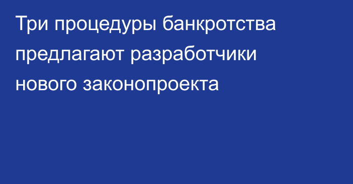 Три процедуры банкротства предлагают разработчики нового законопроекта