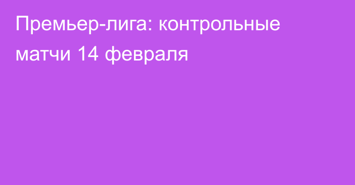 Премьер-лига: контрольные матчи 14 февраля